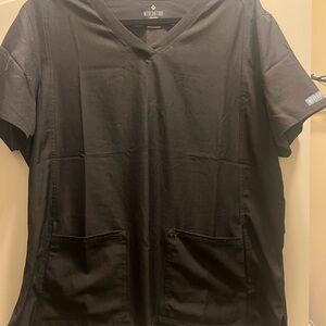 Med Couture Women's Black Short Sleeve Scrub Top